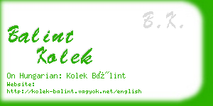 balint kolek business card